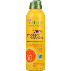 Alba Botanica Sunscreen - Very Emollient - Clear Spray Spf 50 - Active Kids - 6 Oz