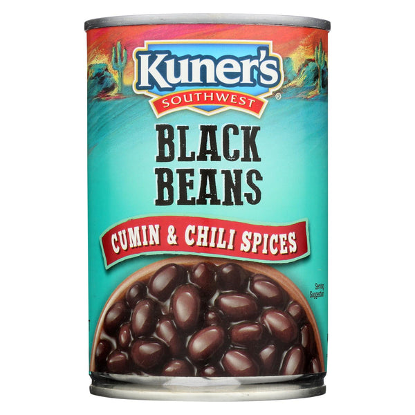 Kuner Black Beans - Cumin And Chili Spices - Case Of 12 - 15 Oz.