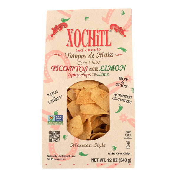 Xochitls Picositos Con Limon Corn Chips - Case Of 10 - 12 Oz
