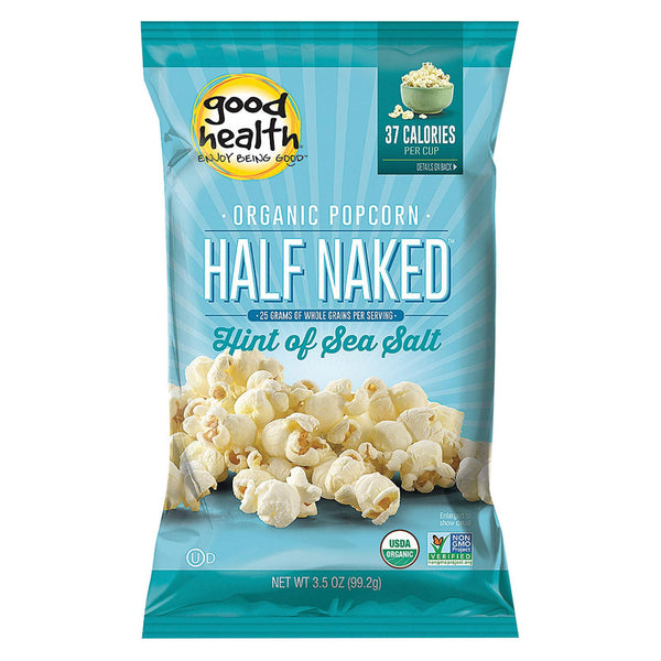 Good Health Half Naked Popcorn - Sea Salt - Case Of 12 - 3.5 Oz.