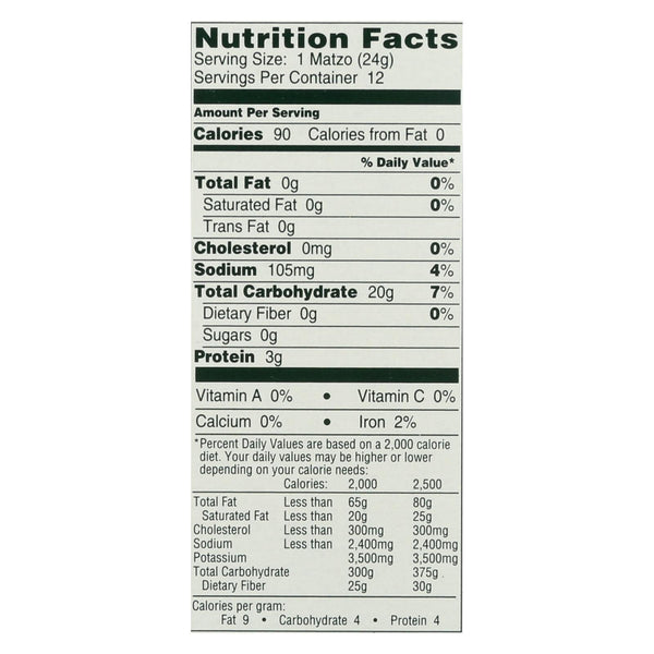 Manischewitz Thin Matzo Cracker - Salted - Case Of 12 - 10 Oz.