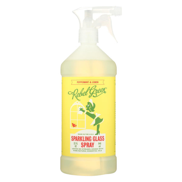 Rebel Green Glass Spray - Peppermint Lemon - Case Of 4 - 32 Fl Oz