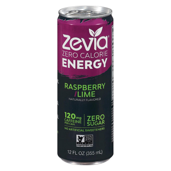 Zevia Zero Calorie Energy Drink - Raspberry-lime - Case Of 12 - 12 Fl Oz