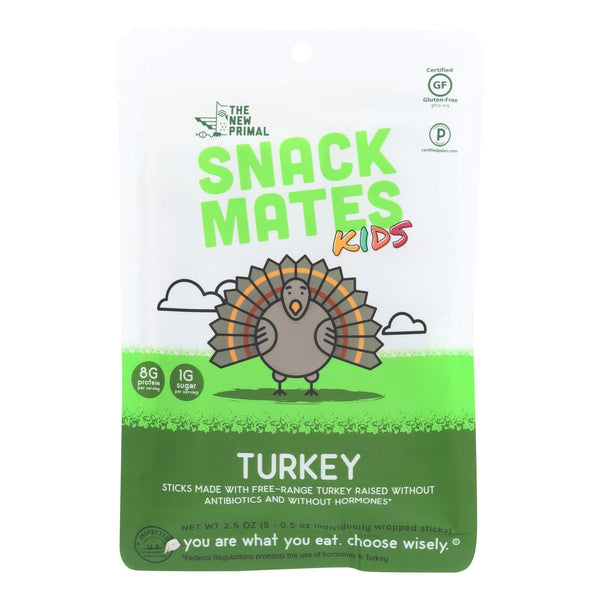 The New Primal Snack Mates Turkey Sticks - Case Of 8 - 2.5 Oz