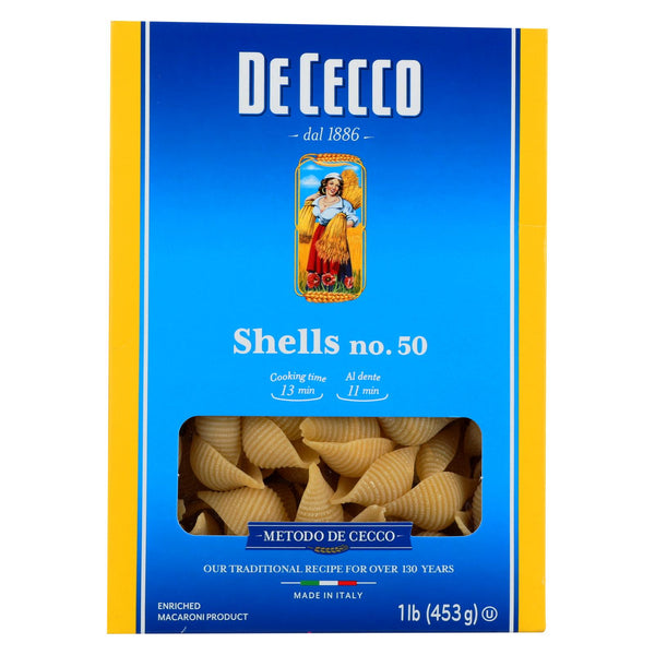 De Cecco Pasta - Pasta - Shells No.50 - Case Of 12 - 16 Oz.