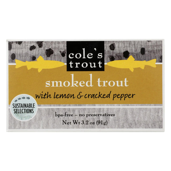 Cole's - Trout Smoked Lemon Pepper - Case Of 10 - 3.2 Oz