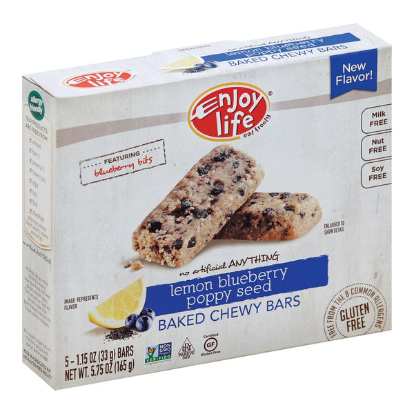 Enjoy Life Snack Bar - Lemon Blueberry Poppyseed - Case Of 6 - 5.75 Oz.