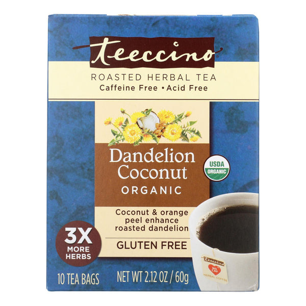 Teeccino Dandelion Coconut Organic Chicory Herbal Tea - 1 Each - 10 Bag