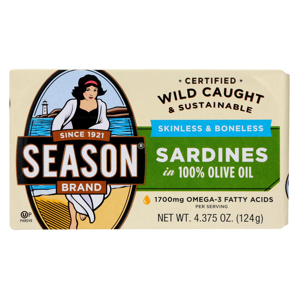 Season Sardines In Olive Oil - Case Of 12 - 4.375 Oz