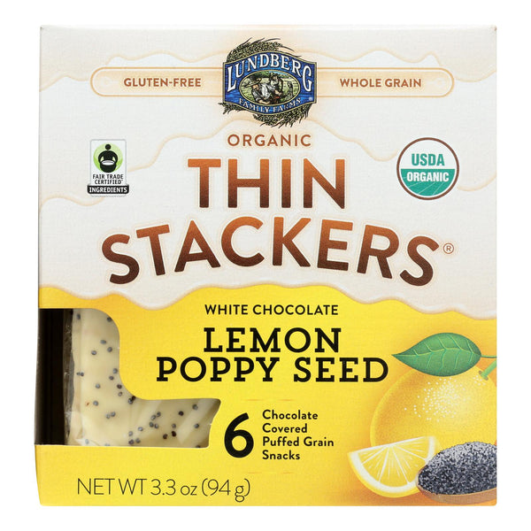 Lundberg Family Farms - Stackers White Chocolate Lemon - Case Of 6 - 3.3 Oz