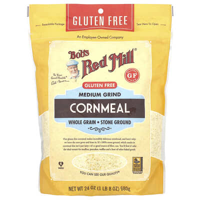 Bob's Red Mill, Cornmeal, Medium Grind, Whole Grain, 24 oz (680 g) 2 PACK
