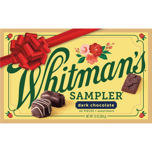 Whitman's Assorted Dark Chocolates Holiday Sampler, 10 Ounce (22 Pieces) Excellent Gift Russell Stover's