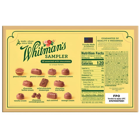 Whitman's Milk Chocolate Sampler Box 10.0oz