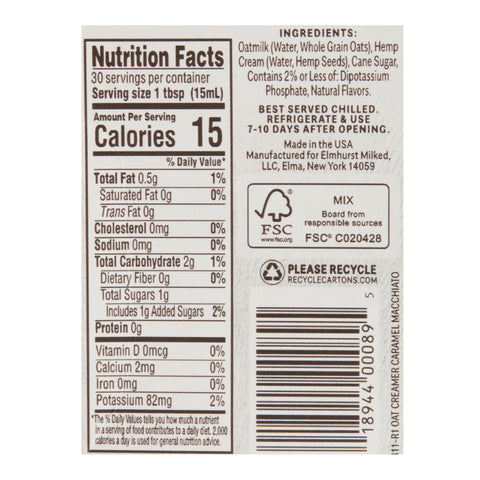 Elmhurst Caramel Macchiato Oat Creamer -- 16 fl oz