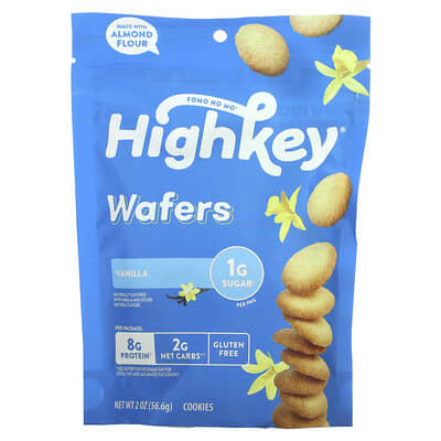 HighKey, Wafers, Vanilla, 2 oz (56.6 g) Pack of 2