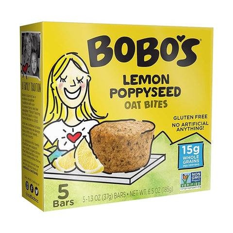 Bobo's Gluten Free Oat Bites Lemon Poppyseed -- 5 Bites