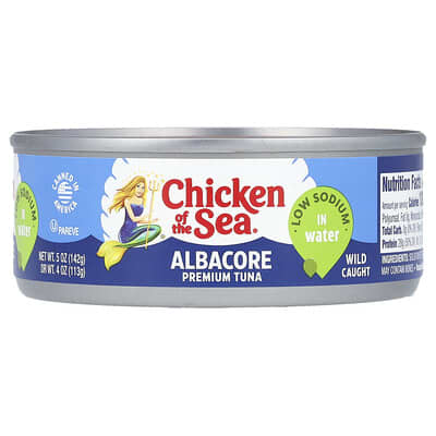 Chicken of the Sea, Albacore, Premium Tuna In Water, Low Sodium, 5 oz 2pack