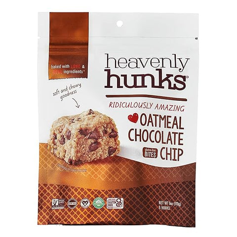 Heavenly Hunks Gluten Free Cookie Oatmeal Chocolate Chip, 6.0 oz Pack of 2