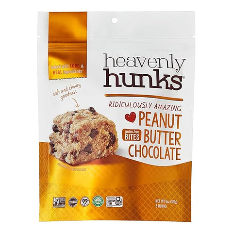 Heavenly Hunks Gluten Free Cookie Peanut Butter Chocolate, 6.0 oz Pack of 2