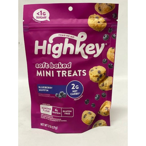 HighKey, Soft Baked Mini Treats, Blueberry Muffin, 2 oz Pack of 2