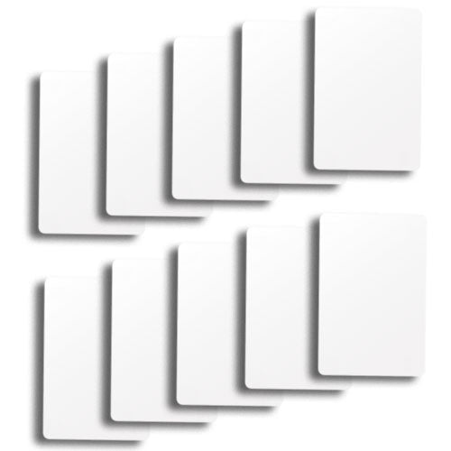 Set of 10 White Plastic Bridge Size Cut Cards