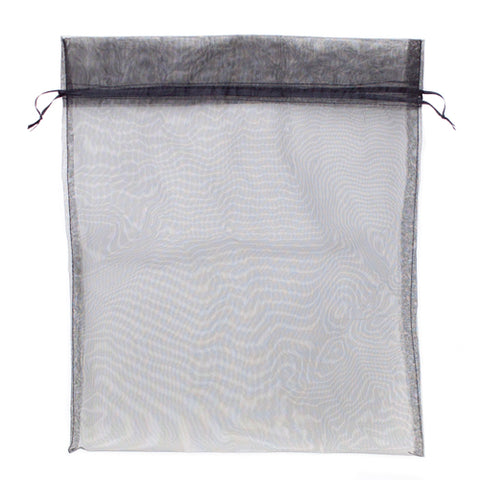 Large (12in x 14in) Black Organza Bag with Drawstrings
