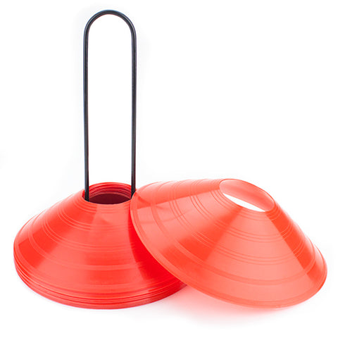 12 Pack of Orange Cones with Metal Carrier - 2" tall