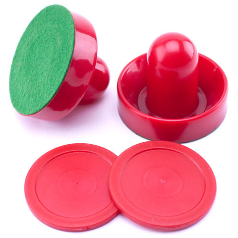 Set of Two Air Hockey Pucks and Two Paddles