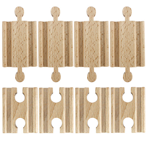 Set of 8 Male-Male Female-Female Wooden Train Track Adapters