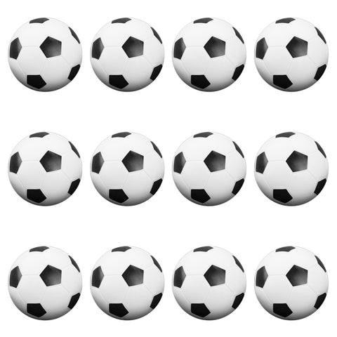 12 Black and White Soccer Style Foosballs