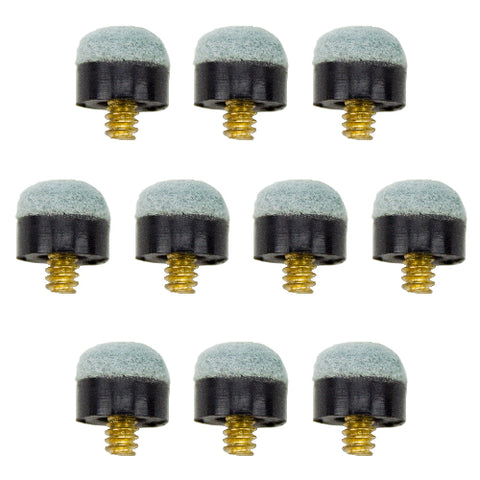 Lot of 10 12mm Soft-tip Brass Screw-on Pool Cue Tips