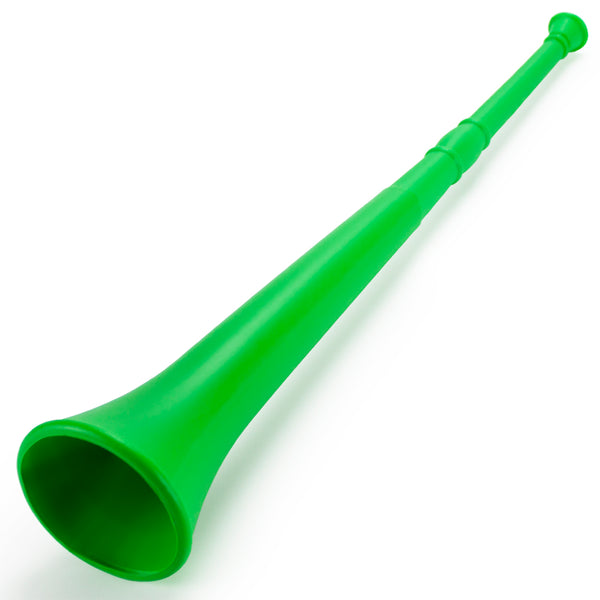Green 26in Plastic Vuvuzela Stadium  Horn, Collapses to 14in