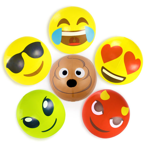 18'' Emoji Beach Bums, 6-pack