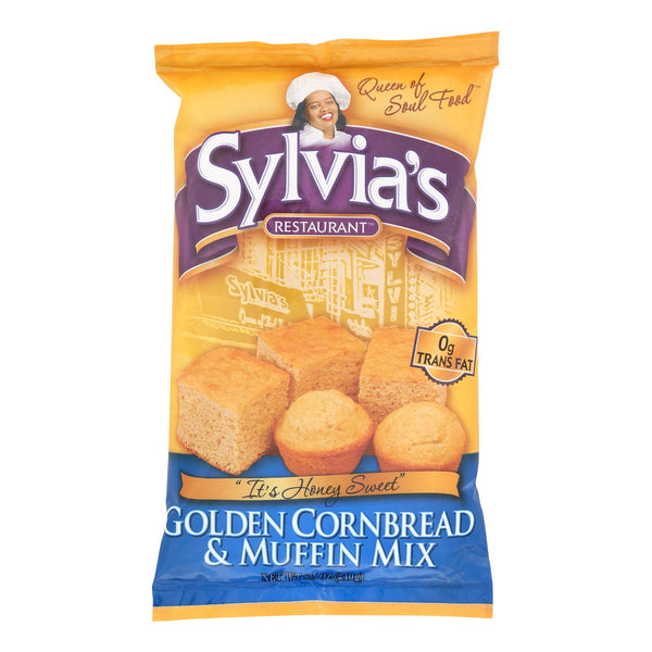 Sylvia's Mixes Golden Cornbread And Muffin Mix  - Case Of 12 - 8.5 Oz