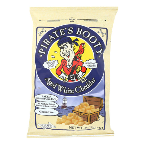 Pirate's Booty Aged White Cheddar Baked Rice And Corn Puffs  - Case Of 6 - 10 Oz
