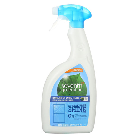 Seventh Generation Glass And Surface Natural Cleaner - Free And Clear - Case Of 8 - 32 Fl Oz.
