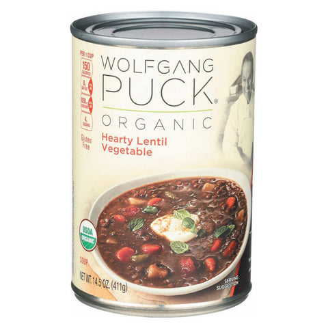 Wolfgang Puck Organic Thick Hearty Lentil And Vegetable Soup - Case Of 12 - 14.5 Oz.