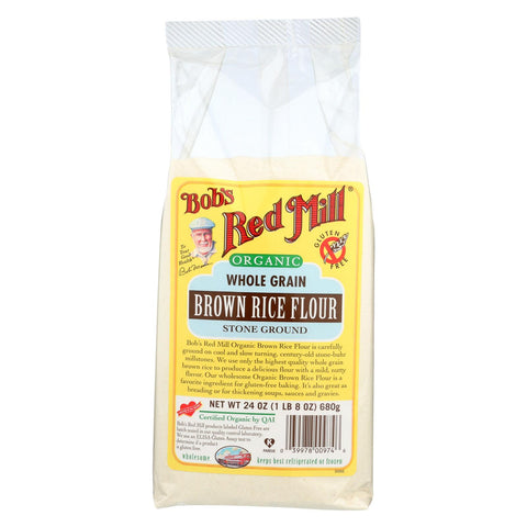 Bob's Red Mill 100% Organic Brown Rice Flour - Case Of 4 - 24 Oz