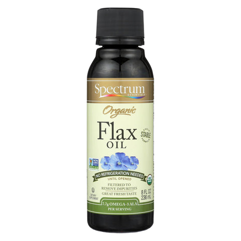 Spectrum Essentials Organic Flax Oil Dietary Supplement  - Case Of 12 - 8 Fz