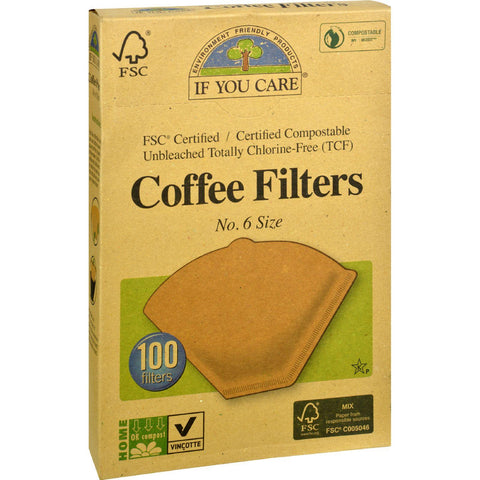 If You Care Coffee Filters - Brown - Cone - Number 6 - 100 Count