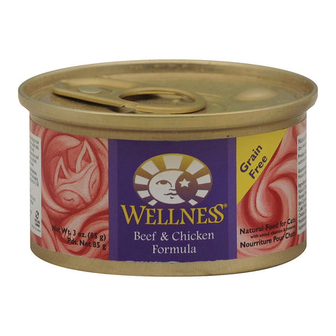 Wellness Pet Products Cat Food - Beef And Chicken - Case Of 24 - 3 Oz.