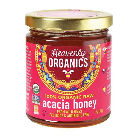 Heavenly Organics Organic Honey - Acacia Honey - Case Of 6 - 12 Oz.