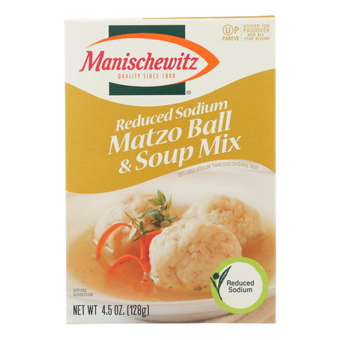 Manischewitz - Matzo Ball And Soup Mix - Low Sodium - Case Of 12 - 4.5 Oz