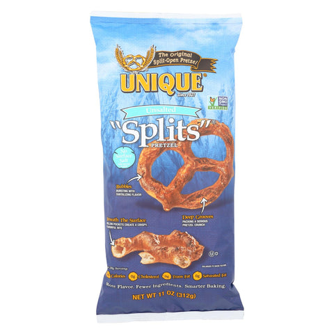 Unique Pretzels - Pretzels Unsalted Splits - Case Of 12 - 11 Oz.
