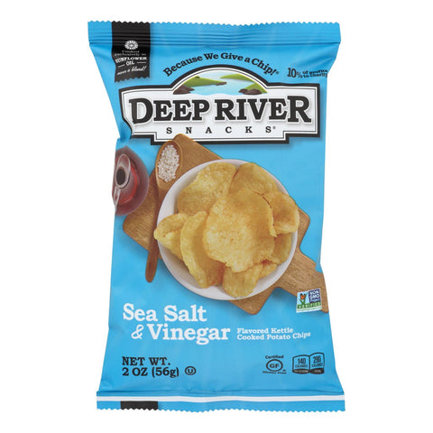 Deep River Snacks Salt & Vinegar Kettle Chips  - Case Of 24 - 2 Oz