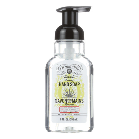 J.r. Watkins Hand Soap - Foam - Aloe & Green Tea - Case Of 6 - 9 Fl Oz