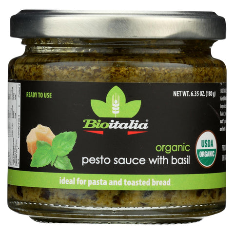 Bioitalia Sauce - Pesto Sauce With Basil - Case Of 6 - 6.35 Oz.