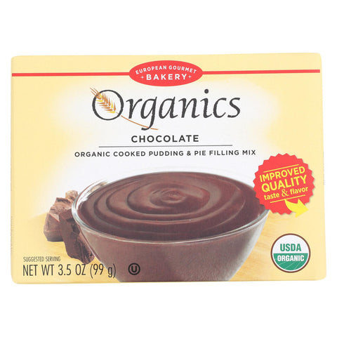 European Gourmet Bakery Organic Chocolate Pudding Mix - Pudding Mix - Case Of 12 - 3.5 Oz.