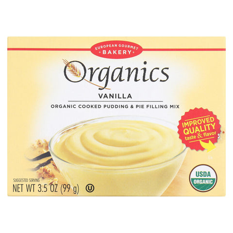 European Gourmet Bakery Organic Vanilla Pudding Mix - Vanilla - Case Of 12 - 3.5 Oz.