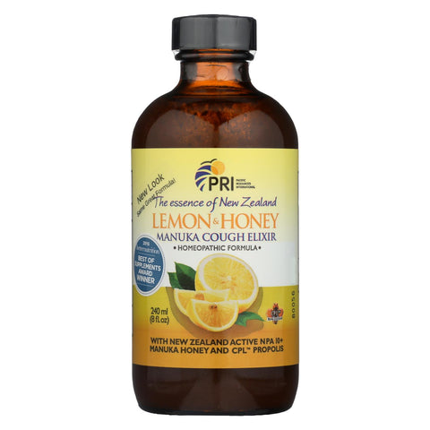 Pacific Resources International Lemon & Honey, Manuka Cough Elixir  - 1 Each - 8 Fz